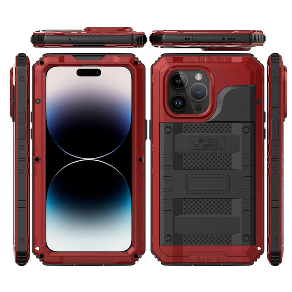 For iPhone 14 Pro RedPepper Wolf 360 Full Body Rugged Life Water-resistant Phone Case(Red)