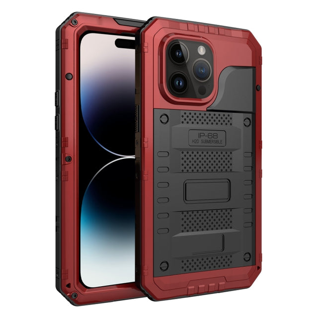 For iPhone 14 Pro RedPepper Wolf 360 Full Body Rugged Life Water-resistant Phone Case(Red)