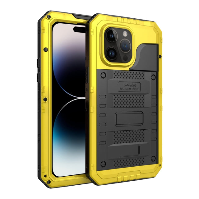 For iPhone 14 Pro RedPepper Wolf 360 Full Body Rugged Life Water-resistant Phone Case(Yellow)