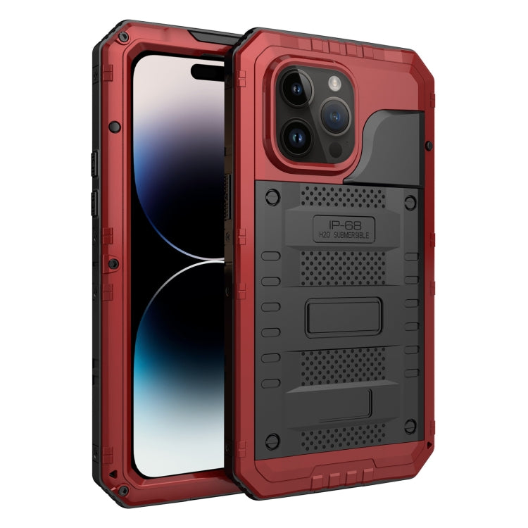 For iPhone 14 Pro Max RedPepper Wolf 360 Full Body Rugged Life Water-resistant Phone Case(Red)