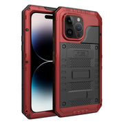For iPhone 14 Pro Max RedPepper Wolf 360 Full Body Rugged Life Water-resistant Phone Case(Red)