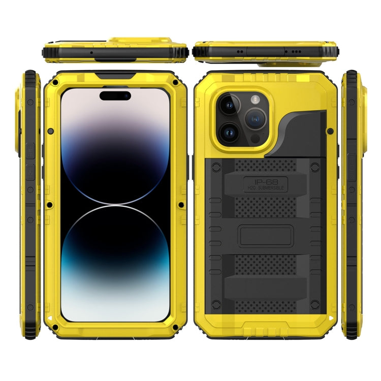 For iPhone 14 Pro Max RedPepper Wolf 360 Full Body Rugged Life Water-resistant Phone Case(Yellow)