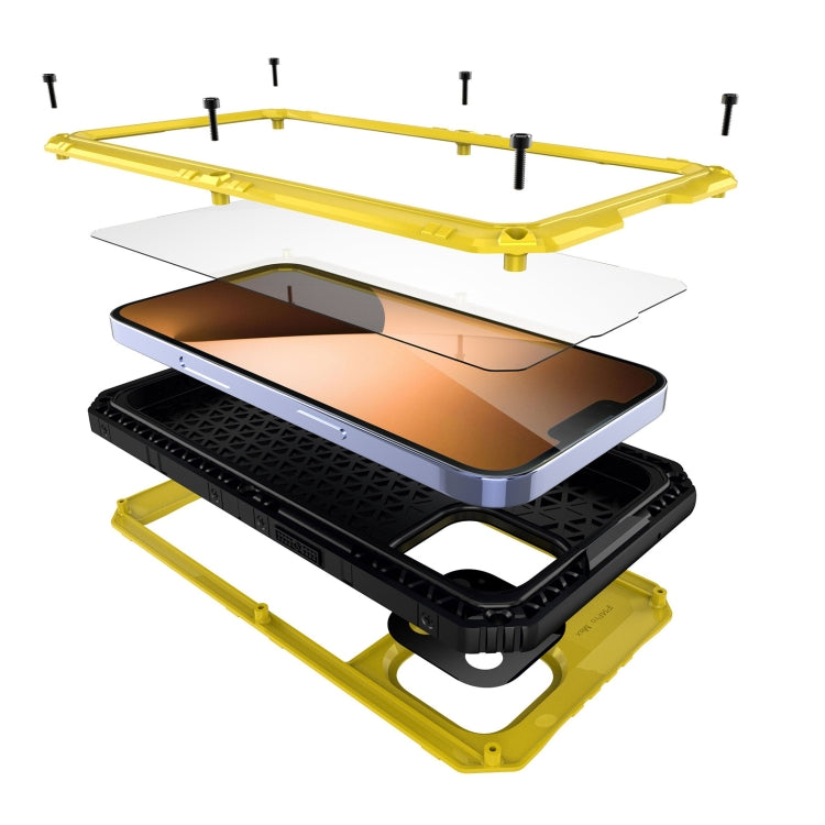 For iPhone 14 Pro Max RedPepper Wolf 360 Full Body Rugged Life Water-resistant Phone Case(Yellow)