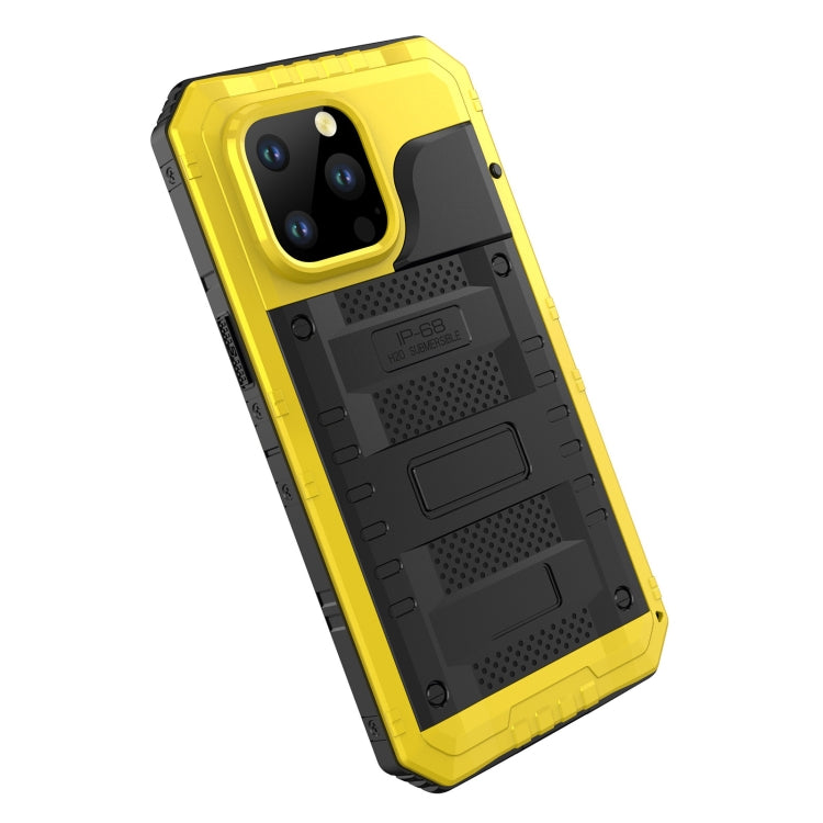 For iPhone 14 Pro Max RedPepper Wolf 360 Full Body Rugged Life Water-resistant Phone Case(Yellow)