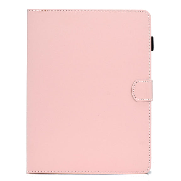For 10 inch Solid Color Tablet PC Universal Magnetic Horizontal Flip Leather Case with Card Slots & Holder(Pink)