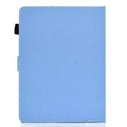 For 10 inch Solid Color Tablet PC Universal Magnetic Horizontal Flip Leather Case with Card Slots & Holder(Blue)