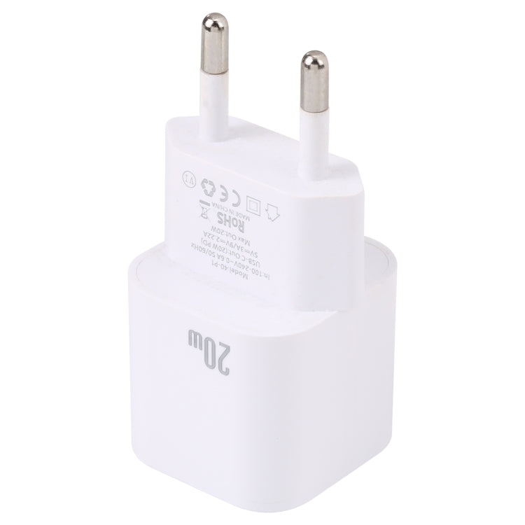 20W PD USB-C/Type-C Interface Fast Charging Charger, Specification: EU Plug(White)