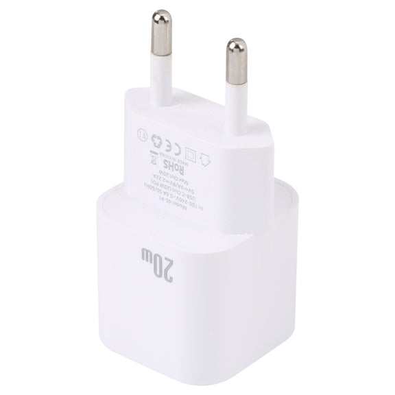 20W PD USB-C/Type-C Interface Fast Charging Charger, Specification: EU Plug(White)