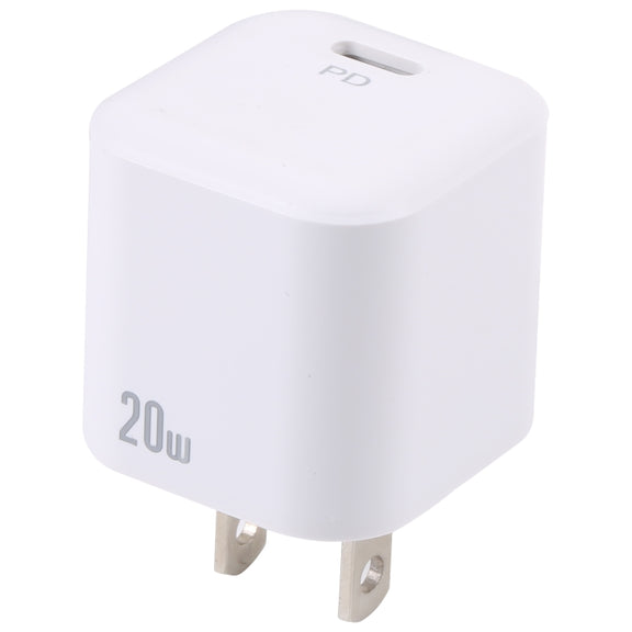 20W PD USB-C/Type-C Interface Fast Charging Charger, Specification: US Plug(White)