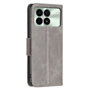 For Xiaomi Redmi K70 / K70 Pro Lambskin Texture Pure Color Flip Leather Phone Case(Grey)