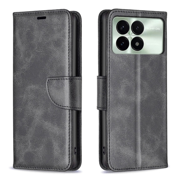 For Xiaomi Redmi K70 / K70 Pro Lambskin Texture Pure Color Flip Leather Phone Case(Black)