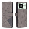 For Xiaomi Redmi K70 / K70 Pro Magnetic Buckle Rhombus Texture Leather Phone Case(Grey) - Xiaomi Cases by PMC Jewellery | Online Shopping South Africa | PMC Jewellery | Buy Now Pay Later Mobicred