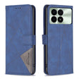 For Xiaomi Redmi K70 / K70 Pro Magnetic Buckle Rhombus Texture Leather Phone Case(Blue) - K70 Pro Cases by PMC Jewellery | Online Shopping South Africa | PMC Jewellery | Buy Now Pay Later Mobicred