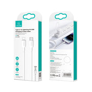 USAMS US-SJ612 U84 PD20W USB-C / Type-C to 8 Pin Charging Data Cable, Cable Length:3m(White)