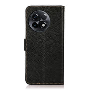 For OnePlus Ace 2 5G KHAZNEH Side-Magnetic Litchi Genuine Leather RFID Phone Case(Black)