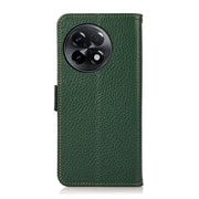 For OnePlus Ace 2 5G KHAZNEH Side-Magnetic Litchi Genuine Leather RFID Phone Case(Green)