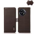For OnePlus Ace 2 5G KHAZNEH Side-Magnetic Litchi Genuine Leather RFID Phone Case(Brown) - OnePlus Cases by PMC TechLife | Online Shopping South Africa | PMC TechLife | Buy Now Pay Later Mobicred