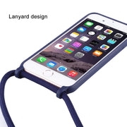 For iPhone 8 / 7 Candy Color TPU Protective Case with Lanyard(Dark Pink)