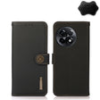 For OnePlus Ace 2 5G KHAZNEH Custer Texture RFID Genuine Leather Phone Case(Black) - OnePlus Cases by PMC TechLife | Online Shopping South Africa | PMC TechLife | Buy Now Pay Later Mobicred