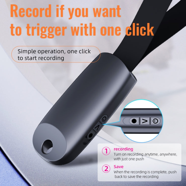 JNN S26 Smart Digital Noise Canceling Voice Recorder with Lanyard, Capacity:8GB(Black)