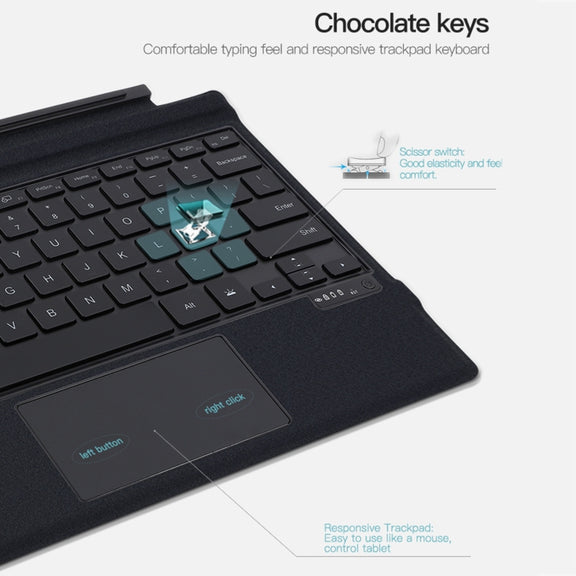 For Microsoft Surface Pro 8 / 9 / X Magnetic Bluetooth Keyboard Leather Case