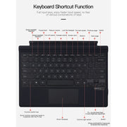 For Microsoft Surface Pro 8 / 9 / X Magnetic Bluetooth Keyboard Leather Case
