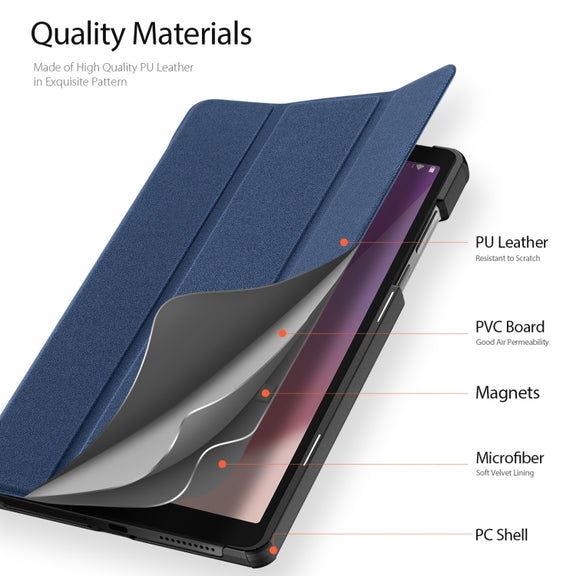 For Lenovo Tab M8 4th Gen DUX DUCIS Domo Series Magnetic Flip Leather Tablet Case(Blue)