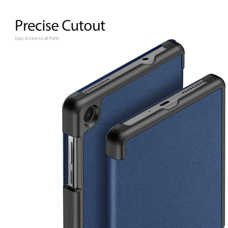 For Lenovo Tab M8 4th Gen DUX DUCIS Domo Series Magnetic Flip Leather Tablet Case(Blue)