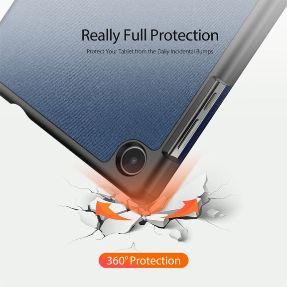 For Lenovo Tab M8 4th Gen DUX DUCIS Domo Series Magnetic Flip Leather Tablet Case(Blue)