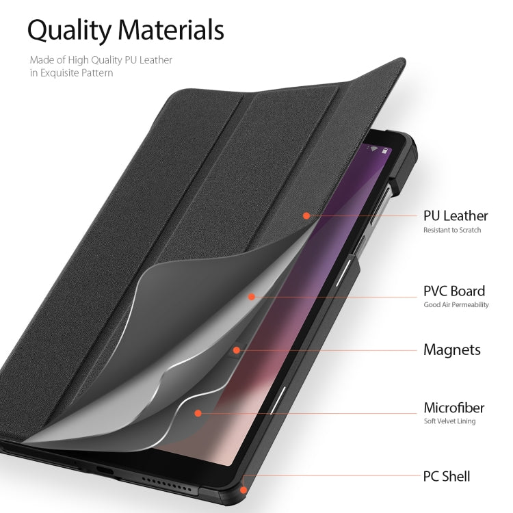 For Lenovo Tab M8 4th Gen DUX DUCIS Domo Series Magnetic Flip Leather Tablet Case(Black)