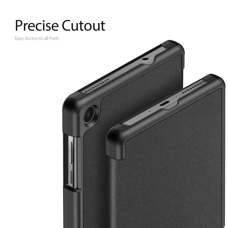 For Lenovo Tab M8 4th Gen DUX DUCIS Domo Series Magnetic Flip Leather Tablet Case(Black)