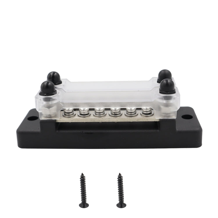 CP-3023-01 150A 12-48V RV Yacht Double-row 6-way Busbar(Black)