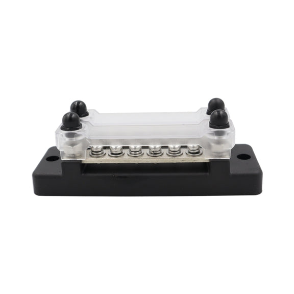 CP-3023-01 150A 12-48V RV Yacht Double-row 6-way Busbar(Black)