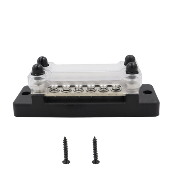CP-3023-01 150A 12-48V RV Yacht Double-row 6-way Busbar(Black)