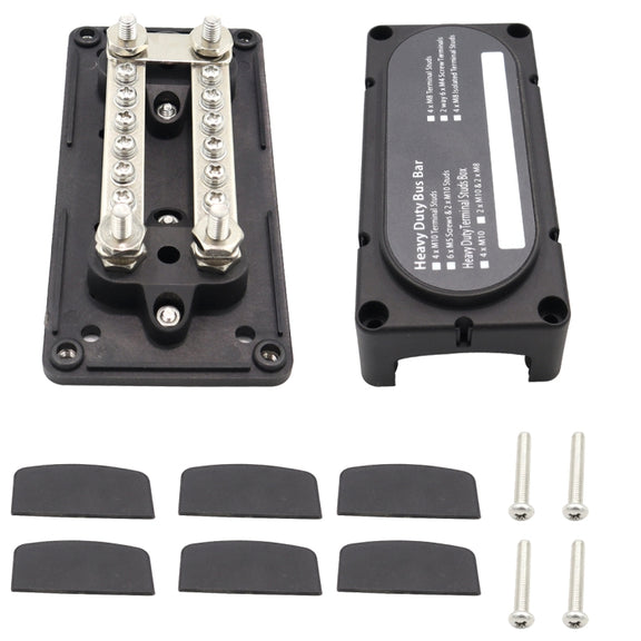 CP-3087-01 100A 48V 12-way M6 Terminal Busbar(Black)