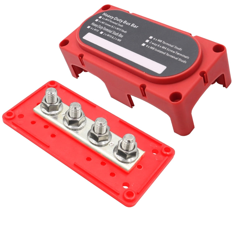 CP-3090 1 Pair  300A 48V 4-way M10 Terminal Busbar(Black + Red)
