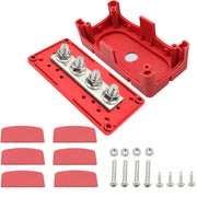 CP-3090 1 Pair  300A 48V 4-way M10 Terminal Busbar(Black + Red)