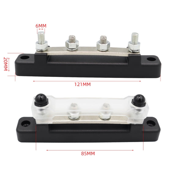 CP-3116-02 150A 12-48V RV Yacht Single-row 2-way Busbar(Black)