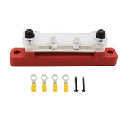 CP-3118 150A 12-48V RV Yacht Single-row 2-way Busbar with 4pcs Terminals(Red)