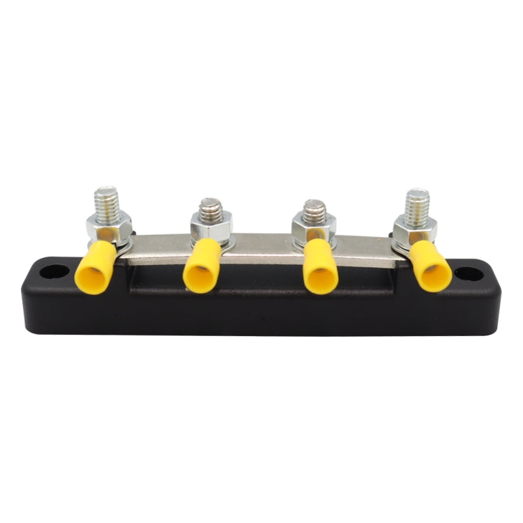 CP-3119 150A 12-48V RV Yacht Single-row 2-way Busbar with 4pcs Terminals(Black)