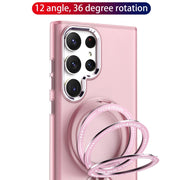 For Samsung Galaxy S23 Ultra 5G 360 Degree Rotation Holder MagSafe Magnetic Phone Case(Black)