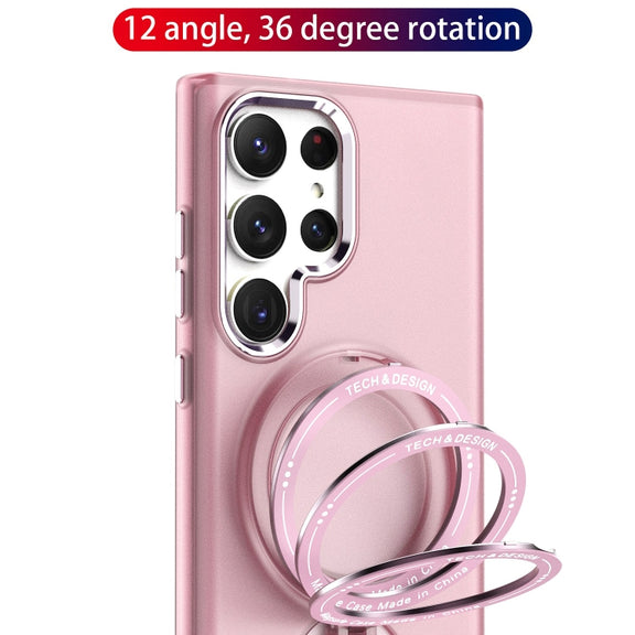 For Samsung Galaxy S23 Ultra 5G 360 Degree Rotation Holder MagSafe Magnetic Phone Case(Black)