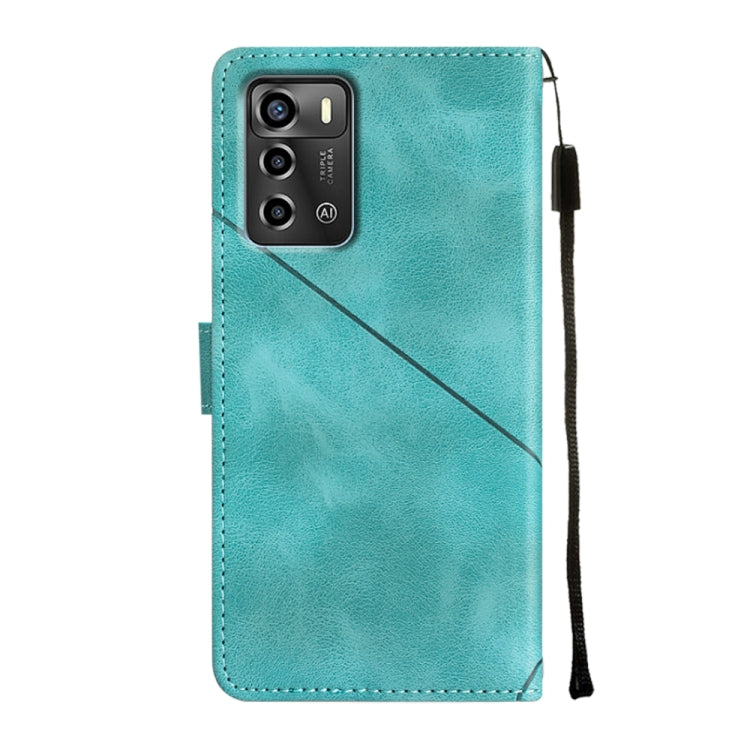 For ZTE Blade A72 Skin-feel Embossed Leather Phone Case(Green)