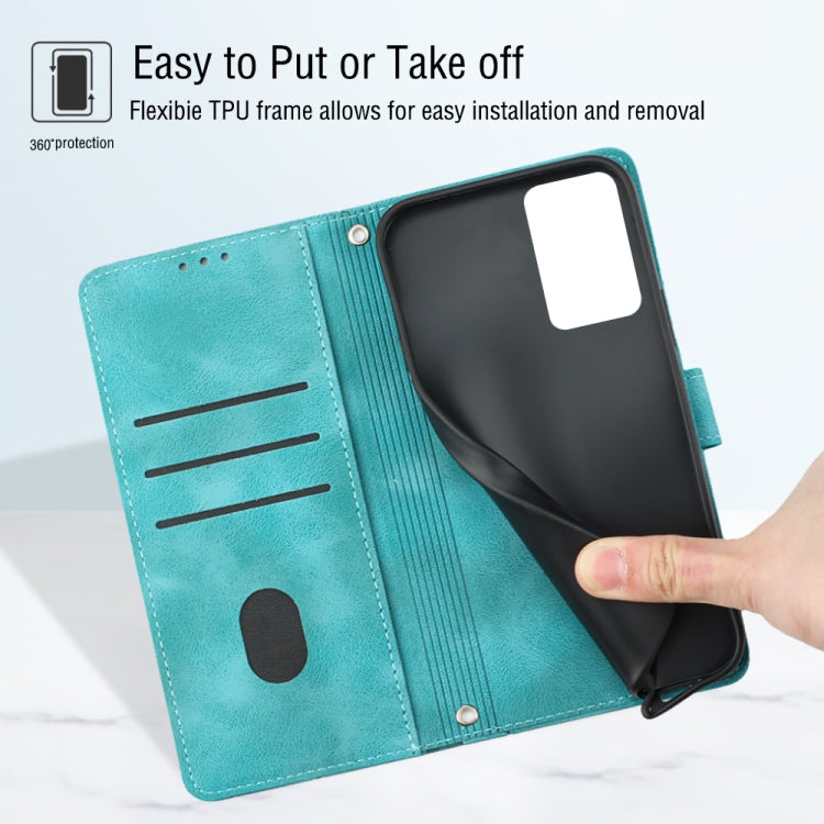 For ZTE Blade A72 Skin-feel Embossed Leather Phone Case(Green)
