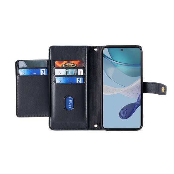 For Kyocera Android One S10 Sheep Texture Cross-body Zipper Wallet Leather Phone Case(Black)