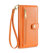 For Kyocera Android One S10 Sheep Texture Cross-body Zipper Wallet Leather Phone Case(Orange)