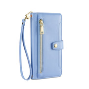 For Kyocera Android One S10 Sheep Texture Cross-body Zipper Wallet Leather Phone Case(Blue)