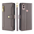 For Kyocera Android One S10 Sheep Texture Cross-body Zipper Wallet Leather Phone Case(Grey) - More Brand by PMC TechLife | Online Shopping South Africa | PMC TechLife | Buy Now Pay Later Mobicred