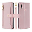 For Kyocera Android One S10 Sheep Texture Cross-body Zipper Wallet Leather Phone Case(Pink) - More Brand by PMC TechLife | Online Shopping South Africa | PMC TechLife | Buy Now Pay Later Mobicred