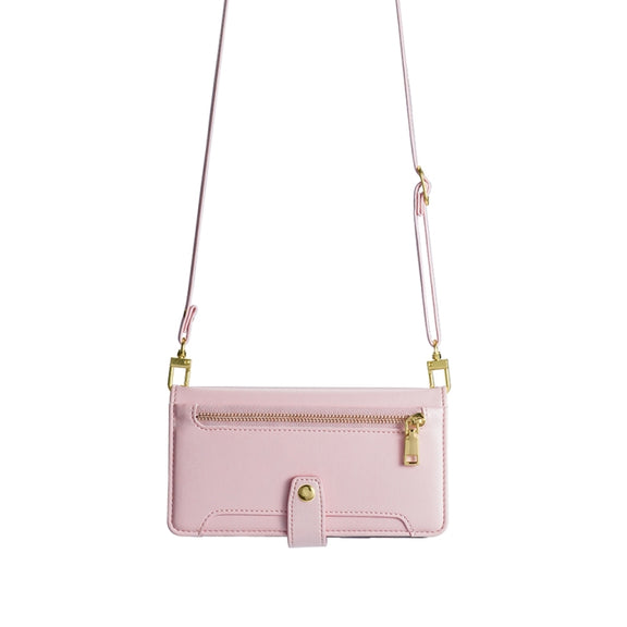 For Kyocera Android One S10 Sheep Texture Cross-body Zipper Wallet Leather Phone Case(Pink)